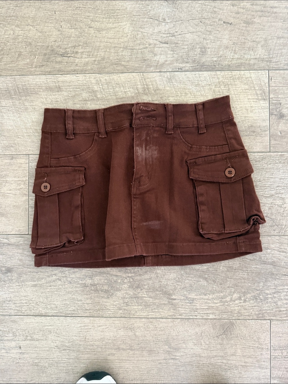 Brown Cargo Pocket Mini Skirt